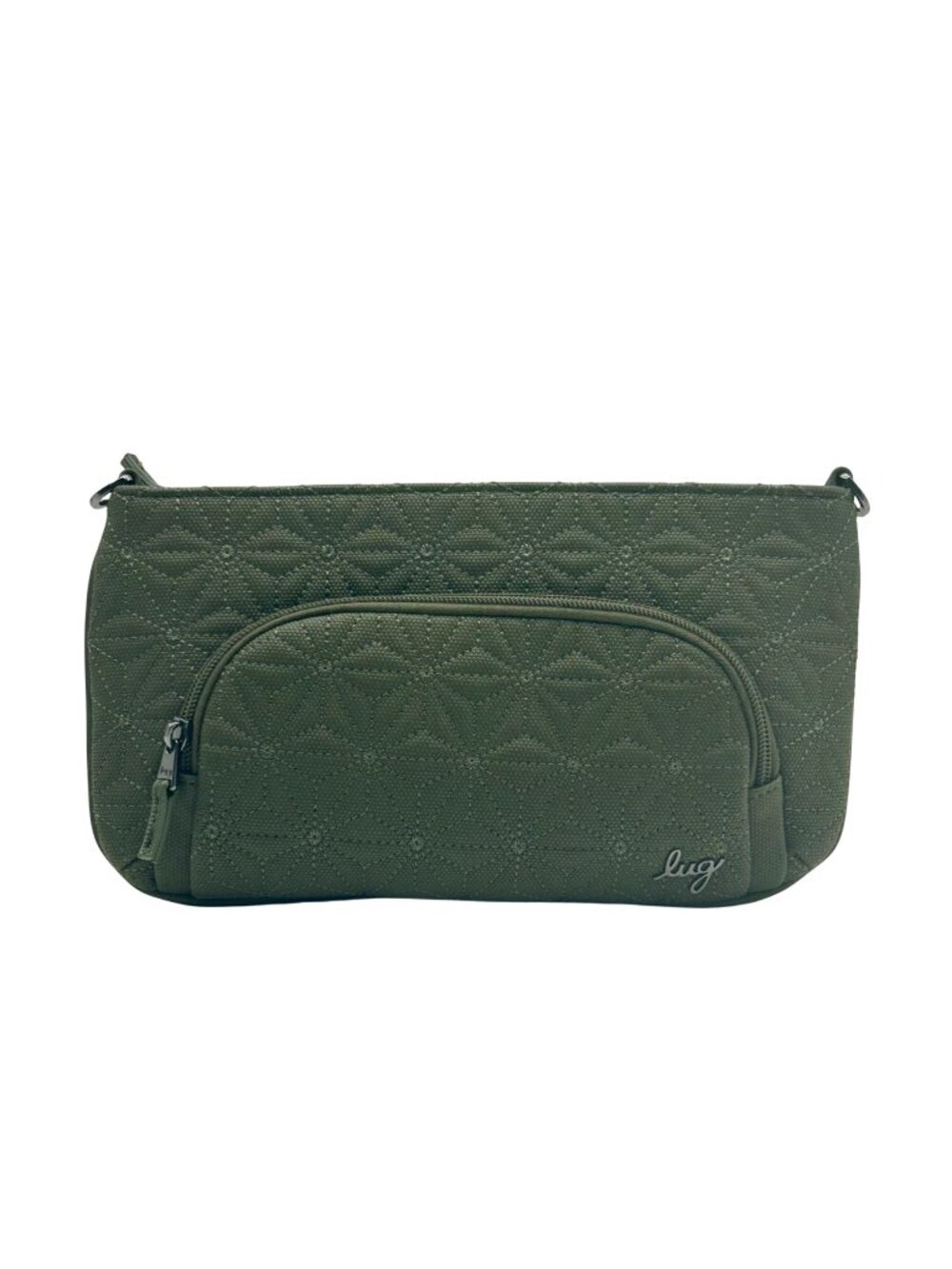 Lug Sage Green Geometric Stitching Fabric Convertible Crossbody